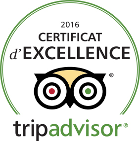 Le domaine des Tinarages a été récompensé par le Certificat d'Excellence 2016 de Tripadvisor, pour la qualité de ses prestations.